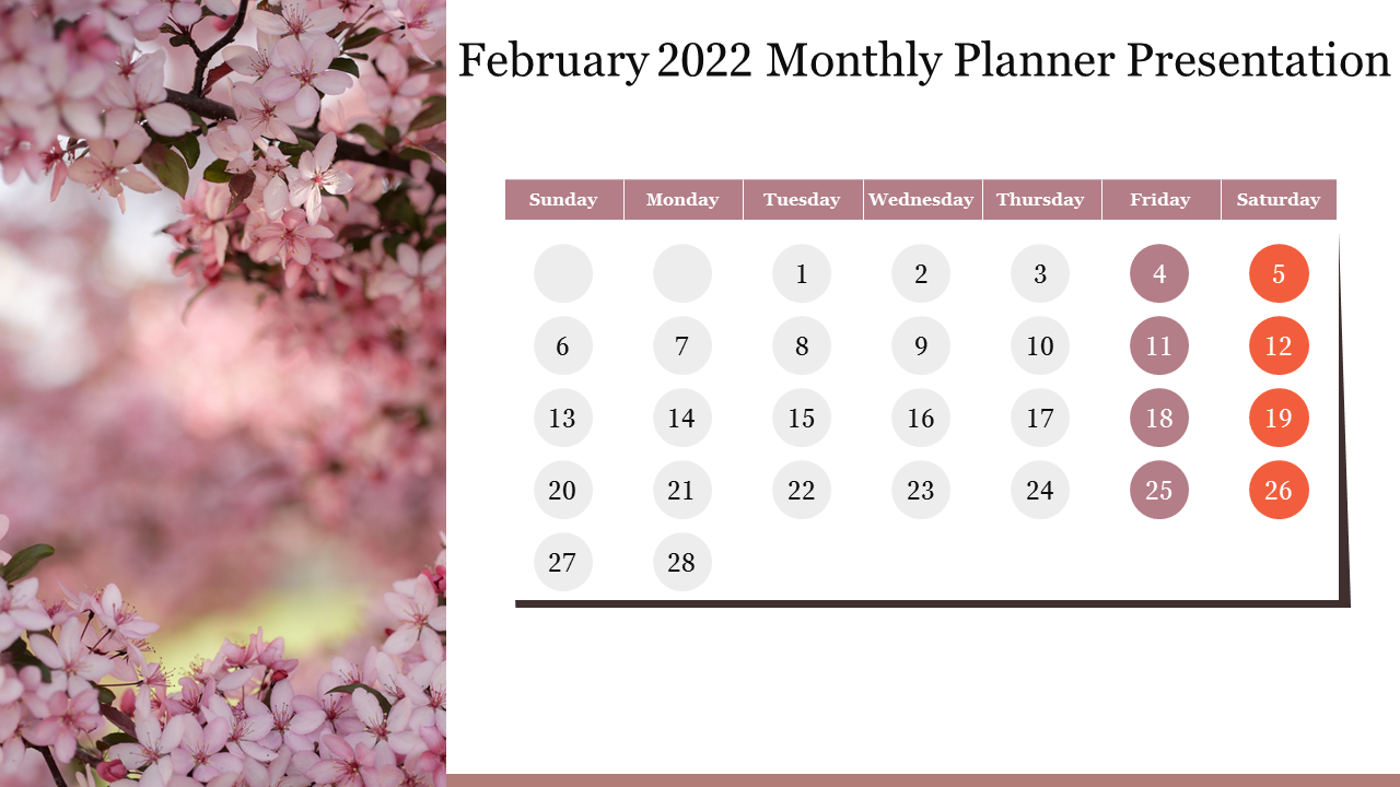 February 2022 Monthly Planner Presentation